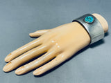 Tremendous Vintage Native American Navajo Carico Lake Turquoise Sterling Silver Cuff-Nativo Arts