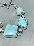 Dynamic Native American Navajo #8 Turquoise Mine Sterling Silver Link Bracelet-Nativo Arts