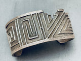 Native American Heavy Geomtric Vintage Santo Domingo Sterling Silver Bracelet-Nativo Arts