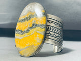 Superior Native American Navajo Honeybee Sterling Silver Colossal Bracelet-Nativo Arts