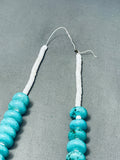 225 G Chunky Spider Web Turquoise Vintage Native American Navajo Necklace