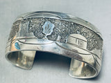 Fascinating Native American Navajo Sterling Silver Handcarved Storyteller Bracelet-Nativo Arts