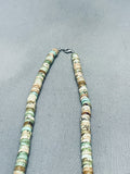 Native American Superior Vintage Santo Domingo Green Turquoise Sterling Silver Necklace-Nativo Arts