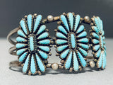 Authentic Vintage Native American Navajo Tears Of Joy Turquoise Sterling Silver Bracelet-Nativo Arts