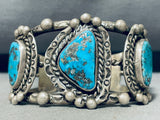 Sensational Vintage Native American Navajo Morenci Turquoise Sterling Silver Bracelet-Nativo Arts
