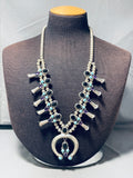 Amethyst & Turquoise Vintage Native American Navajo Sterling Silver Squash Blossom Necklace-Nativo Arts