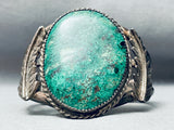 Museum Quality Vintage Native American Navajo Chrysocolla Sterling Silver Bracelet-Nativo Arts