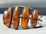 One Of The Best Vintage Native American Navajo Ancient Tree Sap Sterling Silver Bracelet-Nativo Arts