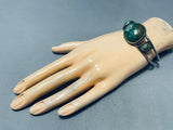Dropdead Gorgeous Vintage Native American Navajo Earth Turquoise Sterling Silver Bracelet Old-Nativo Arts
