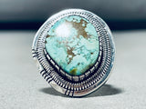 One Of The Best Native American Navajo Royston Turquoise Sterling Silver Ring-Nativo Arts