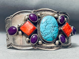 Important Vintage Aaron Toadlena Turquoise Sterling Silver Native American Navajo Bracelet-Nativo Arts