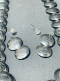 Gorgeous!! Vintage Native American Navajo Sterling Silver Flat Bead Necklace-Nativo Arts