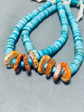 One Of The Biggest Best Vintage Navajo Shell Turquoise Necklace-Nativo Arts