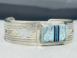 Important Cut Out Geomtrics Vintage Native American Navajo Turquoise Sterling Silver Bracelet-Nativo Arts