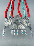 221 Grams!! Massive Native American Navajo Thunderbird Sterling Silver Necklace-Nativo Arts