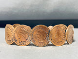 Rare Native American Navajo Pilot Mountain Turquoise Penny Bracelet-Nativo Arts