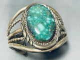 One Of The Most Vivid Ever Vintage Native American Navajo Turquoise Sterling Silver Bracelet-Nativo Arts