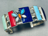 The Coolest Vintage Native American Navajo Butterfly Turquoise Sterling Silver Bracelet-Nativo Arts