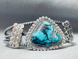 Best Coiled Vintage Native American Navajo Blue Diamond Turquoise Sterling Silver Bracelet-Nativo Arts