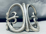 Felix Joe Vintage Native American Navajo Long Sterling Silver Bracelet-Nativo Arts