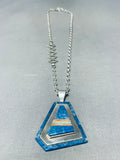 Fascinating Native American Navajo Denim Lapis Sterling Silver Necklace Signed-Nativo Arts