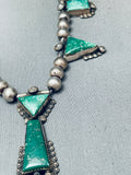 One Of The Best Ever Vintage Native American Navajo Cerrillos Turquoise Sterling Silver Necklace-Nativo Arts
