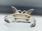 One Of Most Unique Vintage Native American Navajo Turquoise Butterlfy Sterling Silver Bracelet-Nativo Arts