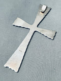 5 Inch Cross Vintage Native American Navajo Sterling Silver Pendant Old-Nativo Arts