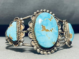 Museum Quality Vintage Native American Navajo #8 Turquoise Sterling Silver Bracelet-Nativo Arts