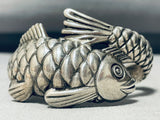 The Most Unique Vintage Fish Sterling Silver Bracelet Cuff-Nativo Arts
