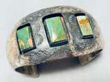 One Of The Most Unique Vintage Native American Navajo Green Turquoise Sterling Silver Bracelet-Nativo Arts