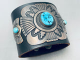 Rare Vintage Native American Navajo Thomas Singer Turquoise Sterling Silver Ketoh Bracelet-Nativo Arts