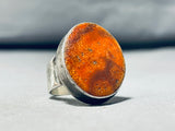 Beautiful Vintage Native American Navajo Orange Spiny Sterling Silver Large Ring-Nativo Arts