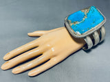 231 Grams!! Vintage Native American Navajo Turquoise Sterling Silver Bracelet-Nativo Arts