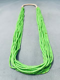 Stunning Vintage Native American Navajo Heishi Gaspeite Squaw Tied Necklace