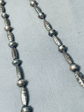 Hand Tooled Vintage Native American Navajo Early Sterling Silver Necklace Old-Nativo Arts