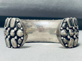 One Of The Most Unique Vintage Native American Navajo Repoussed Sterling Silver Bracelet-Nativo Arts