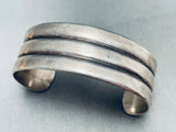 Hand Tooled Vintage Native American Navajo Sterling Silver Segmented Bracelet-Nativo Arts