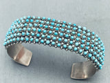 Snake Eyes Of Turquoise Vintage Navajo Sterling Silver Bracelet Cuff-Nativo Arts