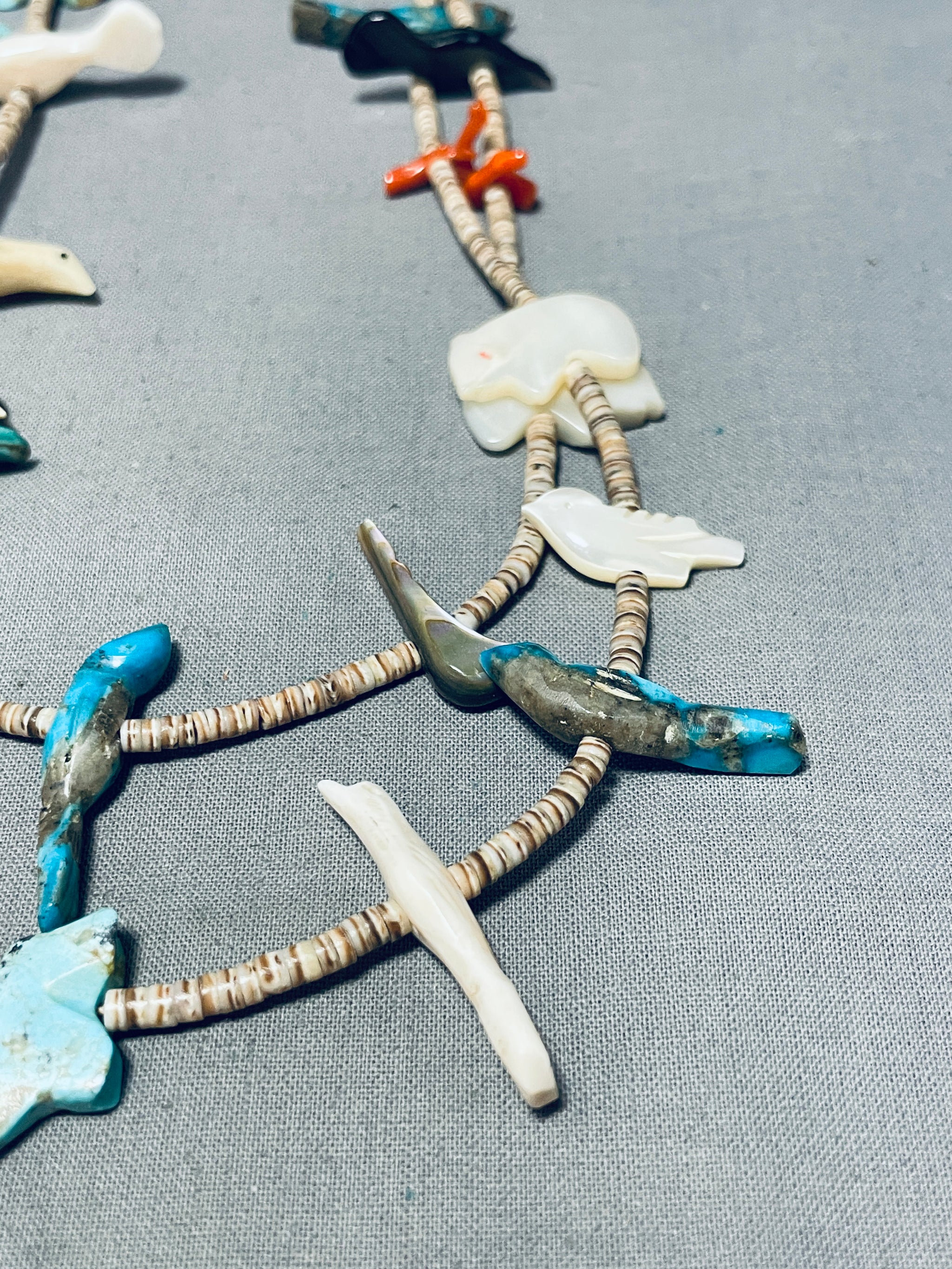 Breathtaking Vintage Native American Zuni Turquoise Coral Shell