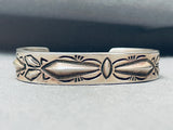 Important Vintage Native American Navajo Ray Adakai Sterling Silver Heavy Repoussed Bracelet-Nativo Arts