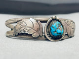 Wonderful Vintage Native American Navajo Kingman Turquoise Sterling Silver Bracelet-Nativo Arts