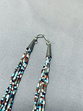 Very Intricate Vintage Native American Navajo Turquoise Heishi Sterling Silver Necklace-Nativo Arts