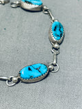 Elegant Vintage Native American Navajo Morenci Turquoise Sterling Silver Bracelet-Nativo Arts