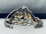 Safari of Animals! Vintage Sterling Silver Detailed Animal Cuff Bracelet-Nativo Arts