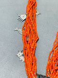 The Best Joe Coriz Santo Domingo Coral Sterling Silver Turtle Necklace-Nativo Arts