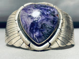 Jonny Peters Vintage Native American Navajo Charoite Sterling Silver Bracelet-Nativo Arts