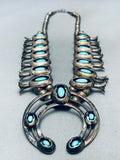 Womens Vintage Native American Navajo Turquoise Sterling Silver Squash Blossom Necklace-Nativo Arts