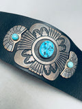 Rare Vintage Native American Navajo Thomas Singer Turquoise Sterling Silver Ketoh Bracelet-Nativo Arts