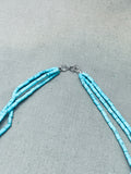 Rare Vintage Native American Navajo Turquoise Heishi Sterling Silver Necklace Old-Nativo Arts